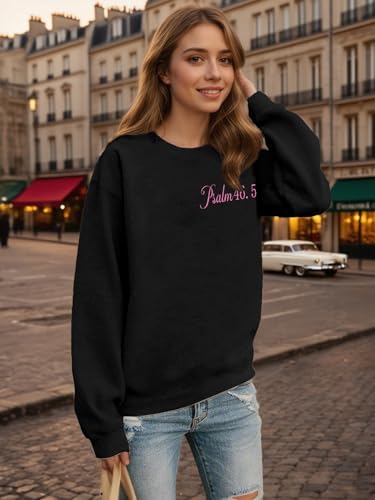 Christian Sweatshirts for Women Faith Bible Verse Religious Shirts - color: Black, size: X-Large