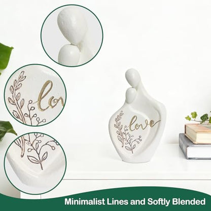 Anniversary Wedding Engagement Gift, White Snuggle Statue for Couple - color: White-snuggle