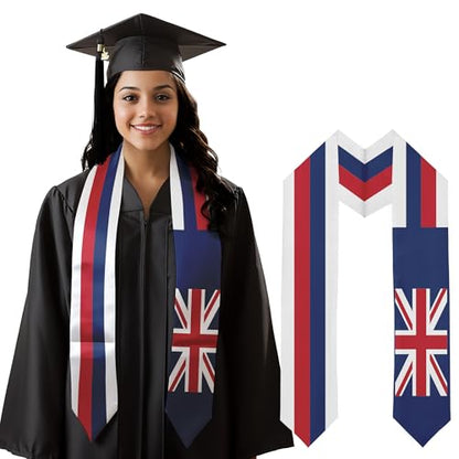 Graduation Satin Sash Scarf 72" Stole - color: Hawaii Flag