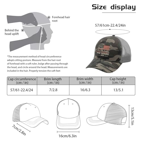 250th Anniversary 250 Years Freedoms Baseball Hat Running Embroidered Cap for - color: 250th Anniversary 250 Years Freedoms33
