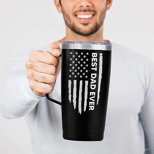 SANDJEST Dad Cup Tumbler with Handle 20oz Dad Nutrition Facts Stainless Steel Travel Coffee Mug Best Dads Gift for Fathers Birthday Christmas Valentines Gift for Men Father Daddy from Daughter Son - color: Dad 3