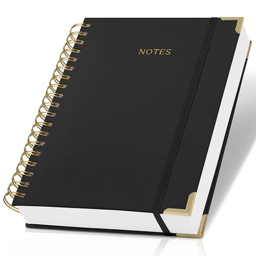 Aesthetic Thick Spiral Notebook Journal For Women in B5 - Linen Hardcover - color: Black, size: B5