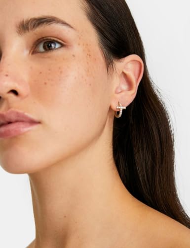Moissanite Sterling Silver Cross Earrings for Women Huggie Drop - color: Cross Hoops (Gold)