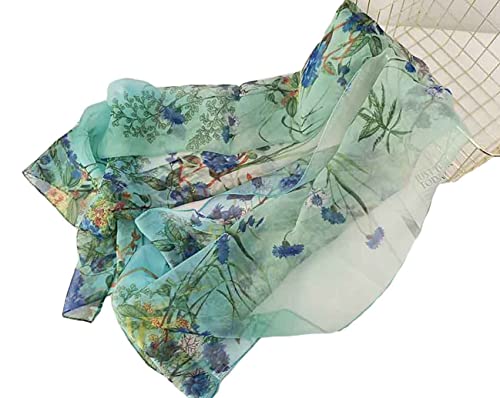 Pokeedioty Scarfs for Women Lightweight Scarves Elegant Floral Pattern Sheer Scarfs Shawls Wraps - color: Yh-120
