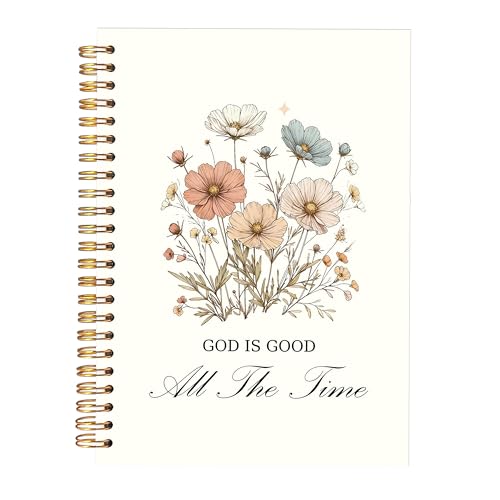KAOWT God Is Good Bible Floral Journal, Christian Bible Notebooks for Note Taking,Prayer Journal for Women,Bible Study Journal for Women 5.5x8.3 - color: notbook bible-boho flower