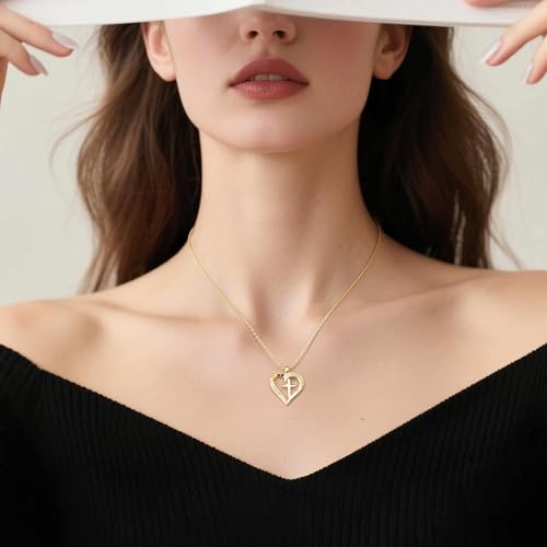Cross Necklace for Women 14K Gold Cross Necklaces for Women
