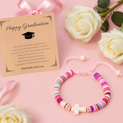 Cute Cross Bracelet Teen Girl Gifts Trendy Stuff Christian Gifts for Kids/Girls/Boys/Teens/Women Jewelry Colorful Jesus Bracelets Christmas Religious Communion Baptism Confirmation Gifts - color: 2-The Adventure Begins