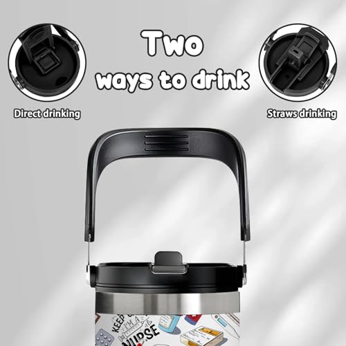 30oz Nurse Tumbler with Handle and Flip Straw, Nurse Gifts for Women - color: Nurse2