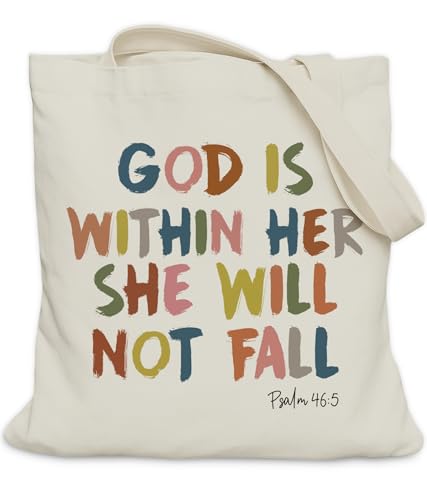 Aesthetic Christian Gifts Tote Bag for Church, Religious Tote Bag for Bible Study, Medium Size with Inner Pocket - color: Grey