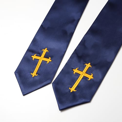 Clergy Stole & Choir Stole with Embroidered 60/72" - color: Navy Blue, size: 72 inch