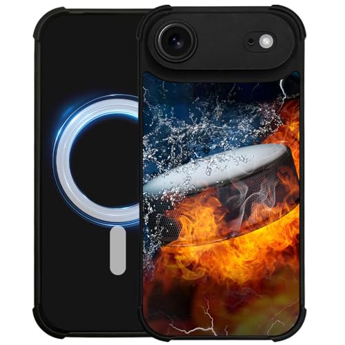 DAIZAG Case for iPhone 17 Air,[Compatible with Magsafe] Air-Guard Corners Shockproof Soft Phone Cover for Boy Men Gift,Ice Fire Hockey - color: Ice Fire Hockey, size: iPhone 17 Air