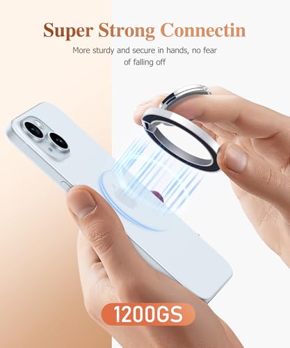 GVIEWIN Magnetic Phone Ring Holder, Compatible with MagSafe Phone Grip - color: Aurora/Azure Blue
