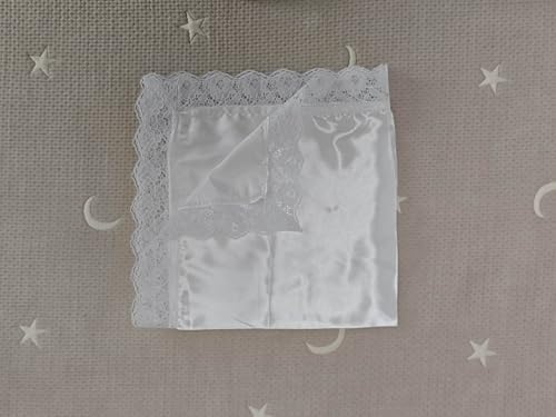 5pc 26'' lap scarf silk feeling fabric lap scarves with lace trims lap handkerchief lap covers lap skirts for women in church - color: White