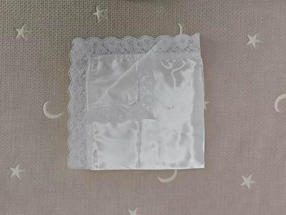 5pc 26'' lap scarf silk feeling fabric lap scarves with lace trims lap handkerchief lap covers lap skirts for women in church - color: White