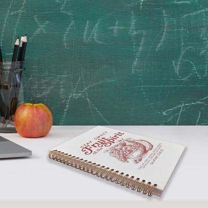 VNWEK Retro Red Christian Spiral Notebook Journal 5.5x8.3 Inch, Fruit of the Spirit Bible Verse Journal, Galatians 5:22-25 Scripture Religious Lined Hardcover Spiral Notebook - color: 50-XZ-bible-notebook