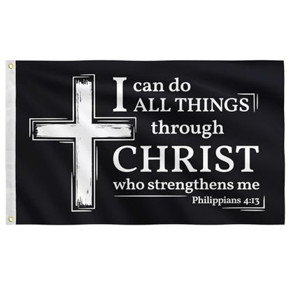 Philippians 4:13 Cross Flag3X5Ft I Can Do All Things Through Christ Banner - color: A