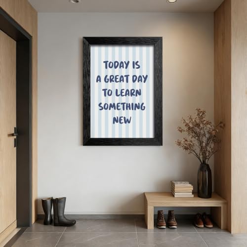 Learn Something Canvas Wall Art Brush Poster 24x36in Black Framed Flat - color: style 010, size: 24"L x 36"W