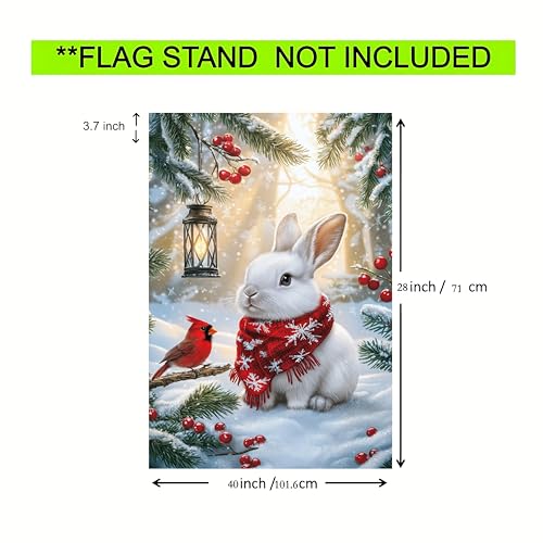 Large Winter Christmas House Yard Flags 28x40 Double Sided Outside - color: Snow, size: 28x40 Inches