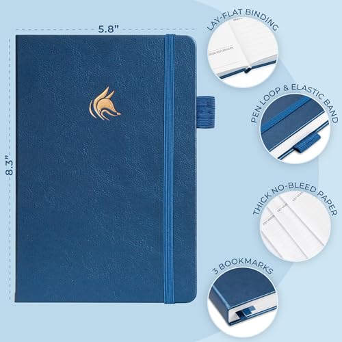 Clever Fox Bible Study Journal Premium Guided Notebook 5.8x8.3 Mystic Blue - color: Mystic Blue, size: A5 (5.8″ x 8.3″)