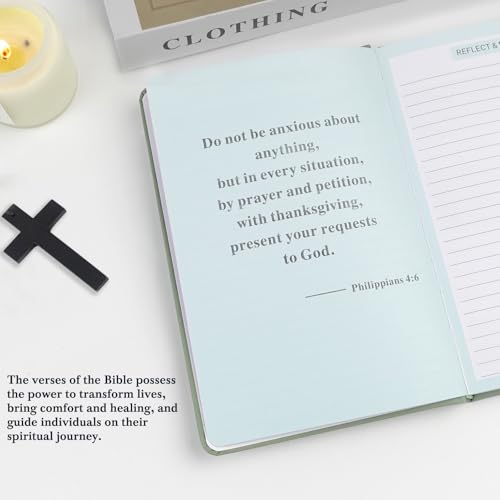 Prayer Journal for Women - 60 Weeks Bible Journal with Prompts, Verse - color: Green