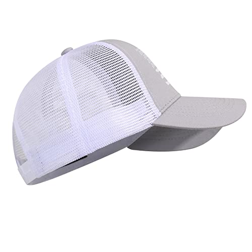 Baseball Cap, American Flag Trucker Hat for Men Women, Breathable Adjustable Fit Outdoor Mesh Snapback Hats - color: Gray/White Flag
