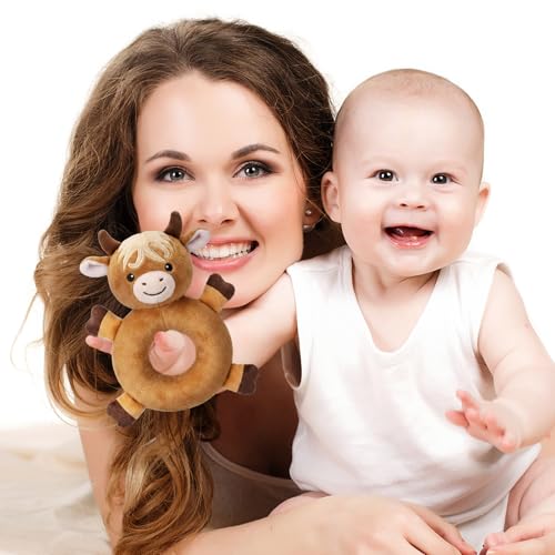 Karenhi Highland Cow Tan Stuffed Animal Little Stuffed Animal Praying - color: Highland Cow