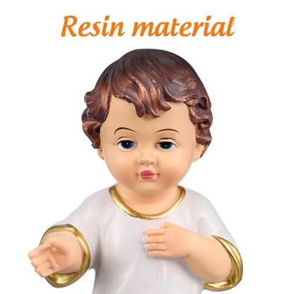 DOITOOL Baby Jesus Statue, 2.3 Inch Mini Resin Baby Jesus Figurine in Manger Nativity Collectible, Holy Infant Doll for Spiritual Collection Easter Display Christian Home Decor