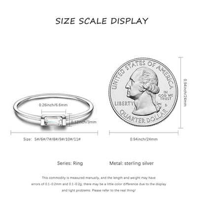Helonley Birthstone Stack Rings for Women: 925 Sterling Silver Stacked Ring - color: Birthstone Feb.