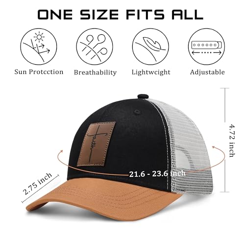 Christian Hats for Men & WomenJesus Cross HatChristianReligious GiftsforVarious Festivals&BirthdaysFaith Baseball/Trucker Cap - color: Orange Faith
