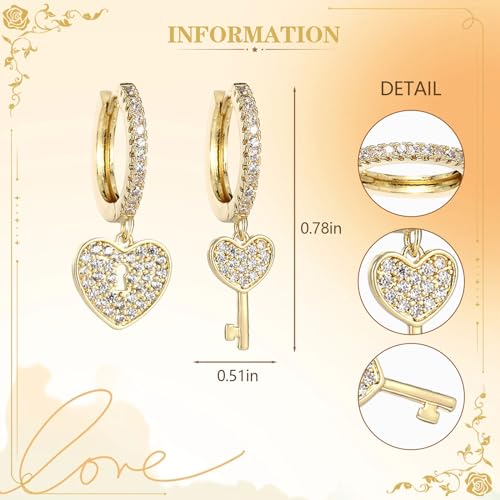 Dainty Huggie Hoop Dangle Earrings for Women, Small Hypoallergenic Hoop Earring with Charm Cross Star Moon Earrings, Sterling Silver CZ Huggie Drop Earrings for Teen Girls - style: Cross-Gold