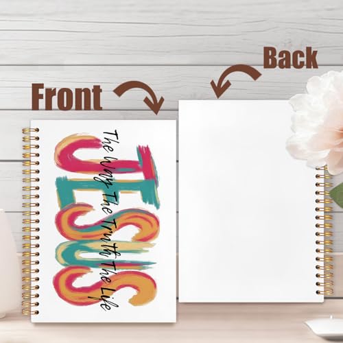 Jesus The Way The Truth The Life Christian Spiral Notebook Journal 5.5x8.3 Inch, Bible Journaling Supplies, Religious Cross Scripture Hardcover Journal Notebook for Study Work Office - color: The Way The Trnth The Life