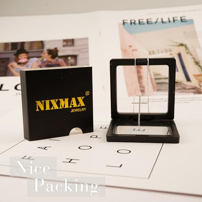NIXMAX Small Cross Necklace for Women, 14K Gold Silver Plated Pendant - color: Gold-Simple Small Cross