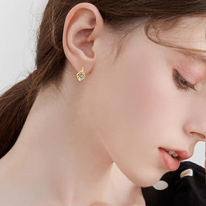 Celtic Trinity Knot Earrings for Women 925 Sterling Silver Triquetra Knot Leverback Abalone Shell Irish Jewelry Tree of Life Gift - style: gold plated celtic knot