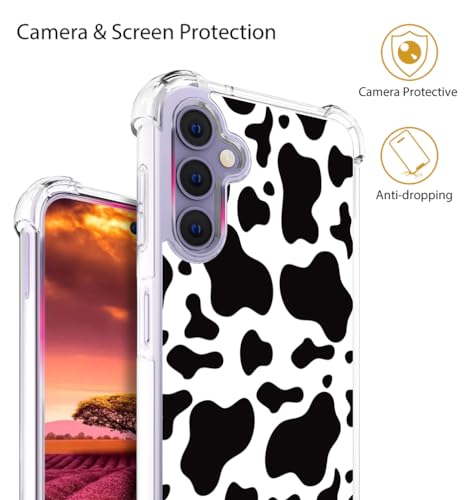 for Samsung Galaxy S24 & S25 Case - Black Cow Print - color: Black Cow Print, size: Galaxy S24 & S25