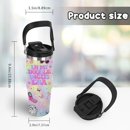 30oz In My Double Digits Era Tumbler with Handle,10-Year-Old Birthday Gift - color: Digits Era1