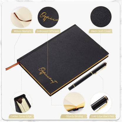 Engrowtic Wedding Officiant Book with Pen 5.25x8.25,Black,Classic - color: Black, style: Classic