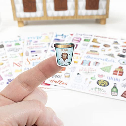 bloom daily planners Holiday Seasonal Planner Sticker Sheets - Vintage Seasonal Sticker Pack - Removable & Repositionable - Over 310 Stickers Per Pack!