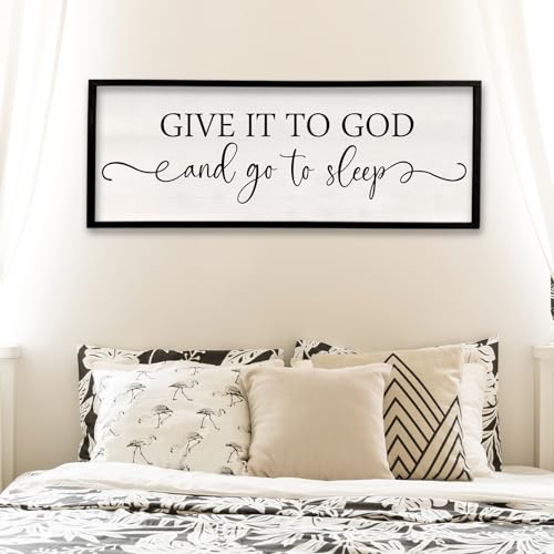 Surfapans Give It To God And Go To Sleep Sign, 40"x15", Black - color: Give It To God And Go To Sleep（Black), size: 40"L x 15"W