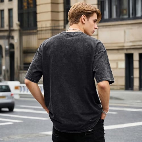 Christian Be The Light Shirts for Men Jesus God Faith Religious Bible Verse T Shirt Oversized Acid Wash Graphic Tees - color: Black, size: Small