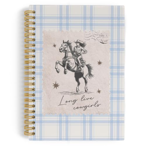 YLZlhb Blue Gingham Western Cowgirl Spiral Notebook Journal 5.5x8.3 Inches - color: Cowgirl2
