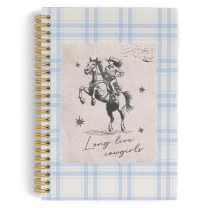 YLZlhb Blue Gingham Western Cowgirl Spiral Notebook Journal 5.5x8.3 Inches - color: Cowgirl2