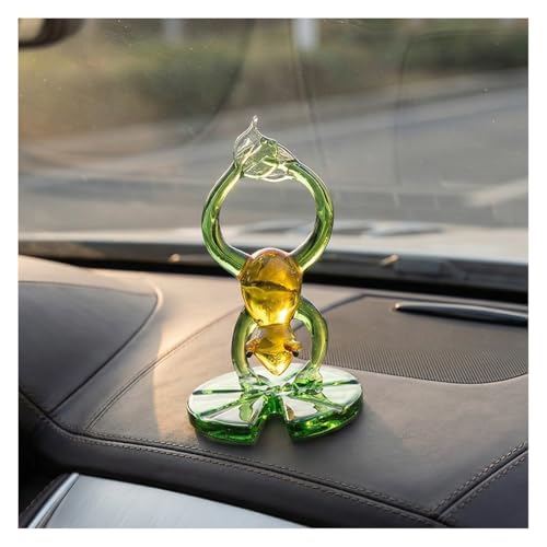 Cute Frog Car Dashboard Decorations, Mini Funny Creative Car Rear View Mirror Ornament, Universal Cartoon Animals Automotive Interior Accessories for Women Present(Handstand) - size: Handstand