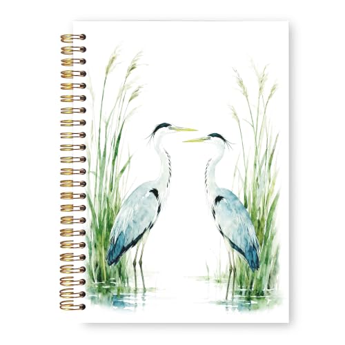 Watercolor Great Blue Heron Notebook Gift Nature Lover for Work - color: Heron b