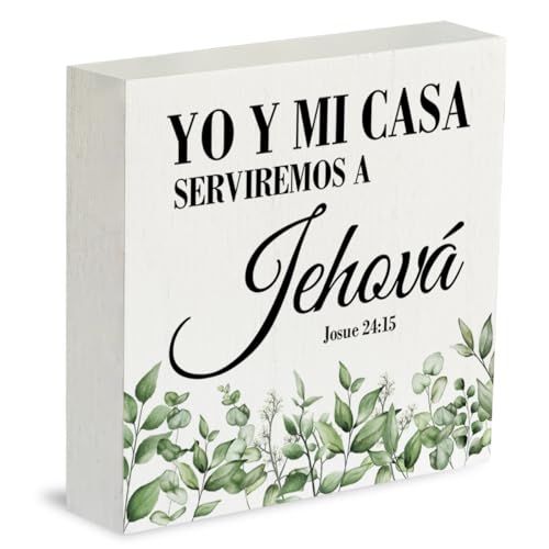 Christian Gift for Women & Men - Bible Verse Wooden Box Sign & Plaques - Inspirational Rustic Prayer Room & Home Office Desk Decor for Tabletop - color: Mi Casa