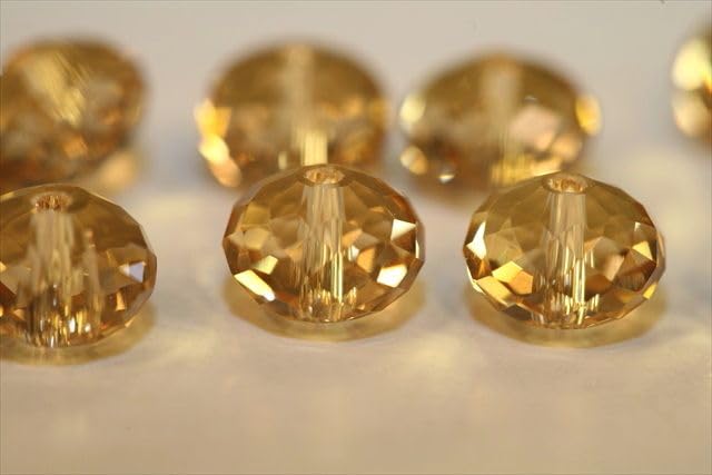 24pcs Adabele Austrian 6mm Faceted Rondelle Crystal Bead Yellow Champagne - color: Gold Champagne, size: 4mm x 6mm - 24pcs