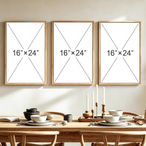Framed Christian The Last Supper 3 Piece Wall Art for Dining Room, 16x24 In - color: Last Supper, size: 16"W x 24"H