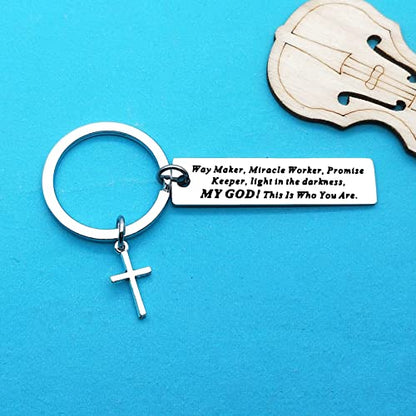 Xiahuyu Christian Keychain - Bible Verse Baptism & Communion Gift - Inspirational Religious Gifts for Women & Men - color: Christian-8