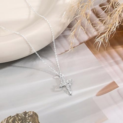 Carffordo 925 Sterling Silver Cross Necklace, Dainty Necklace for Women - style: Silver Crown Cross