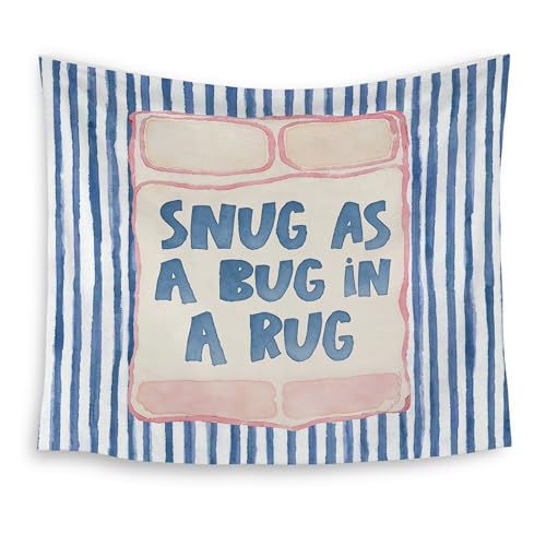 HUGANE Retro Pink and Blue Nursery Tapestry, Mid Century Modern Wall Tapestries, Minimalist Blue Striped Hanging Wall Decor for Kids Room Nursery Playroom Home Living Room, 50x60 Inch - color: colour-04