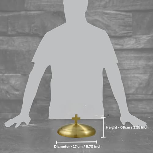 Premium Communion Bread Plate Cover for Churches, Holy Serving Tray Cover for Church, Stainless Steel Communion Plates Lid for Church, Communions Ware Church Supplies: Matte Brass Finish - color: Matte Brass